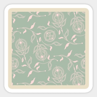 Sage and Blush Medallion Paisley Sticker